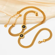 Shell Stainless Steel Charm Gold Cuban Chain Cz Bracelet Bangle Women Trendy Classic Jewelry