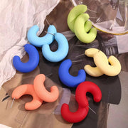 Colorful ABS Resin Spring Jewelry Enamel Hoop Earrings Stainless Steel Jewelry Gifts for Women