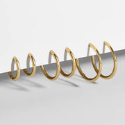 Stainless Steel Gold Plated Large Medium Small Size Hoop Earrings for Women