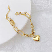 Fashion Jewelry Classic Women'S Stainless Steel Hearts Chain Hip Hop Bracelet for Men