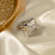 Stainless Steel Silver PVD Plated Geometric Fashion Jewelry Rivet Finger Ring Minimalist Jewelry