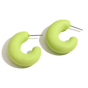 Colorful ABS Resin Spring Jewelry Enamel Hoop Earrings Stainless Steel Jewelry Gifts for Women