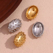 Chunky Earrings Oval Beaded Cactus Stud Earrings Trendy Earrings 2024 Gold Plated Stainless Steel Jewelry