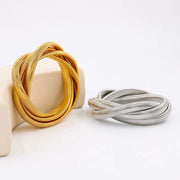 Stainless Steel Stretchable Double Snake Bangles Hip Hop Non Tarnish Gold Three Snake Bracelets for Women Men