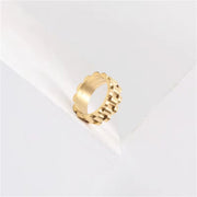 Stainless Steel 18K Gold Plated Watch Band Rings Waterproof Watch Belt Finger Rings