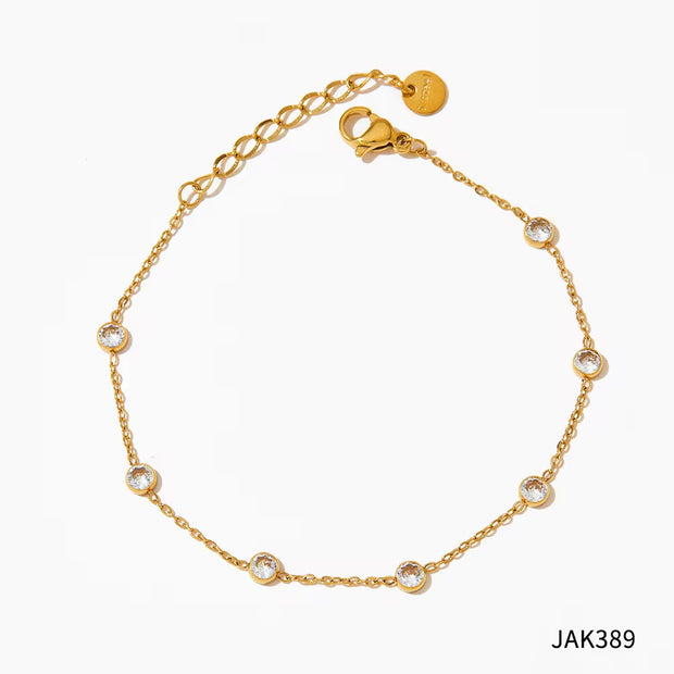 Wholesale Fashion Jewelry Stainless Steel Zircon Beach Anklet Foot Jewelry Stainless Steel Anklet for Women
