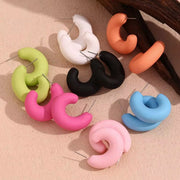 Colorful ABS Resin Spring Jewelry Enamel Hoop Earrings Stainless Steel Jewelry Gifts for Women