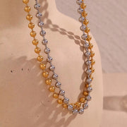Stainless Steel Bead Necklace Waterproof Gold Plated Jewelry anti Tarnish Chain Necklace Choker