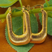 Square Chunky Hoop Earrings Letter Huggies 18K Gold Plated Earrings Delicate Minimalist Stainless Steel Jewelry 2024