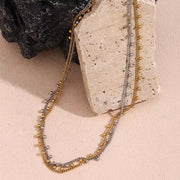 Bohemian Jewelry Beaded Tassel Necklace Gold Plated Chain Necklace Stainless Steel Jewelry