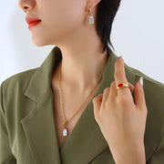 Fashion Jewelry Shell Square Hoop Earrings Gold Plated Stainless Steel Statement Designer Custom Vintage Party Bag CMA