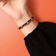 Stainless Steel Jewelry Personality Leather Rope Chain Bracelet Women Steel 18K Gold Bracelet