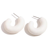Colorful ABS Resin Spring Jewelry Enamel Hoop Earrings Stainless Steel Jewelry Gifts for Women