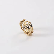 Stainless Steel Jewelry Wholesale 18K Gold Plated Double-Layer Bight Open Rings for Women Fashion Jewelry