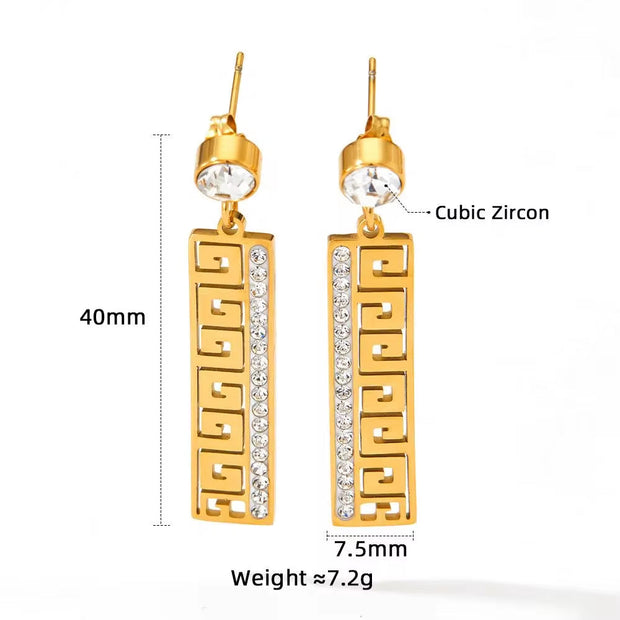 Fashion PVD Gold Plated Stainless Steel Jewelry Women Earring