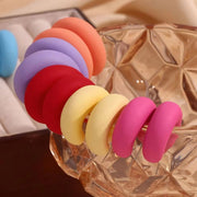 Colorful ABS Resin Spring Jewelry Enamel Hoop Earrings Stainless Steel Jewelry Gifts for Women