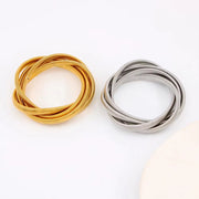 Stainless Steel Stretchable Double Snake Bangles Hip Hop Non Tarnish Gold Three Snake Bracelets for Women Men