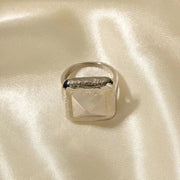 Stainless Steel Silver PVD Plated Geometric Fashion Jewelry Rivet Finger Ring Minimalist Jewelry