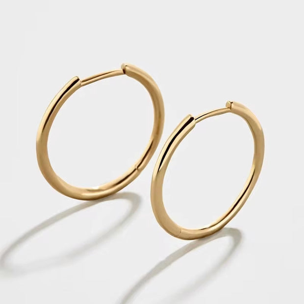 Stainless Steel Gold Plated Large Medium Small Size Hoop Earrings for Women