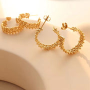 Custom Fashion Jewelry Stainless Steel for Women 18K Gold Plated Chunky Statement Studs Earrings