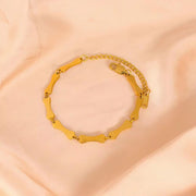 Classic New Gold Plated Stainless Steel Bone Shape Chain Necklace for Women'S Simple Style Hip Hop Jewelry