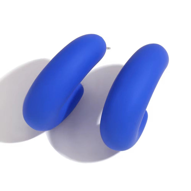 Colorful ABS Resin Spring Jewelry Enamel Hoop Earrings Stainless Steel Jewelry Gifts for Women