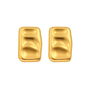Unique Square High Quality Stainless Steel Pea Pod Earrings Stylish 18K Gold Color Women'S Gift LOW MOQ