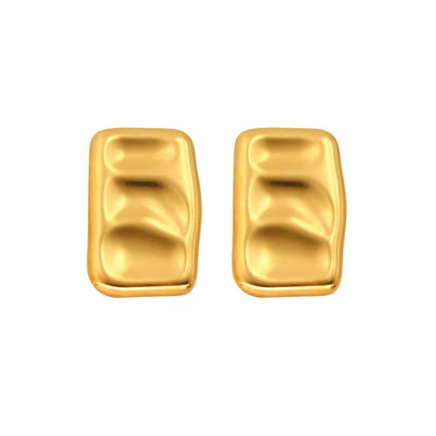 Unique Square High Quality Stainless Steel Pea Pod Earrings Stylish 18K Gold Color Women'S Gift LOW MOQ