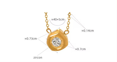 18K Gold Plated Stainless Steel Women Fashion Dainty Elegant Jewelry Geometric Meteorite Shape Cz Pendant Necklace