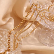 Fashion Jewelry Necklaces Gold Plated Chain Necklace for Man Women Stainless Steel Choker