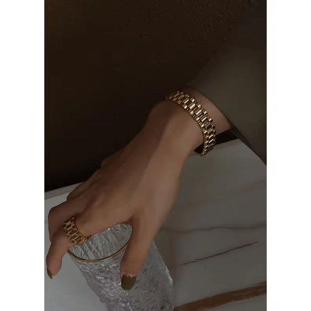 Stainless Steel Bohemia Style Bracelet 18K Gold Plated Ladies Jewelry Wholesale