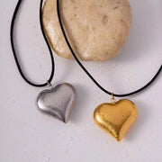 Stainless Steel 18K Gold Plated Heart Shape Necklace Jewelry Chain Set Fashion Jewelry