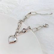 Fashion Jewelry Classic Women'S Stainless Steel Hearts Chain Hip Hop Bracelet for Men
