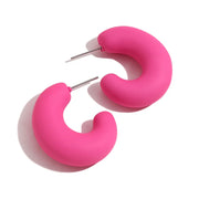 Colorful ABS Resin Spring Jewelry Enamel Hoop Earrings Stainless Steel Jewelry Gifts for Women