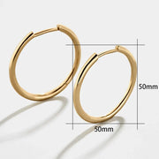 Stainless Steel Gold Plated Large Medium Small Size Hoop Earrings for Women