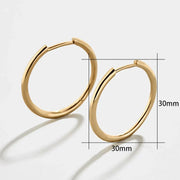 Stainless Steel Gold Plated Large Medium Small Size Hoop Earrings for Women