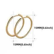 Stainless Steel Gold Plated Large Medium Small Size Hoop Earrings for Women