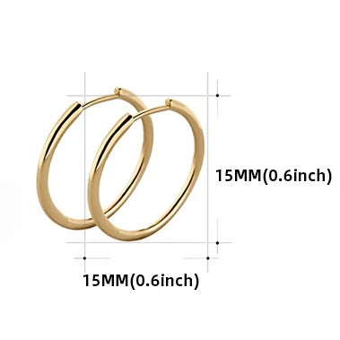 Stainless Steel Gold Plated Large Medium Small Size Hoop Earrings for Women
