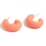 Colorful ABS Resin Spring Jewelry Enamel Hoop Earrings Stainless Steel Jewelry Gifts for Women