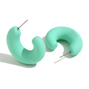 Colorful ABS Resin Spring Jewelry Enamel Hoop Earrings Stainless Steel Jewelry Gifts for Women
