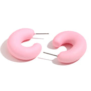 Colorful ABS Resin Spring Jewelry Enamel Hoop Earrings Stainless Steel Jewelry Gifts for Women