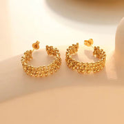 Custom Fashion Jewelry Stainless Steel for Women 18K Gold Plated Chunky Statement Studs Earrings