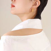 Custom Fashion Jewelry Stainless Steel for Women 18K Gold Plated Chunky Statement Studs Earrings