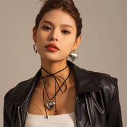 Stainless Steel 18K Gold Plated Heart Shape Necklace Jewelry Chain Set Fashion Jewelry