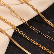Fashion Jewelry Necklaces Gold Plated Chain Necklace for Man Women Stainless Steel Choker