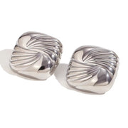 Dropshipping Trend 2024 Square Engraved Wing Stud Earrings Gold Plated Statement Jewelry Stainless Steel Earrings