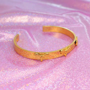 Custom Dragonfly Bracelet 18K Gold Plated Filled Stainless Steel Open Cuff Bangle Bracelet for Women Pink Y2K Jewelry