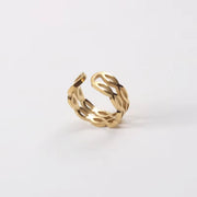 Stainless Steel Jewelry Wholesale 18K Gold Plated Double-Layer Bight Open Rings for Women Fashion Jewelry