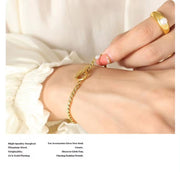 Fashion Jewelry Freshwater Pearl OT Buckle Bracelet Stainless Steel 18K Gold Plated Bracelet Women