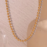 Stainless Steel Bead Necklace Waterproof Gold Plated Jewelry anti Tarnish Chain Necklace Choker